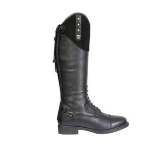 Hy Childrens/Kids Soriso Leather Long Riding Boots / Black/Silver